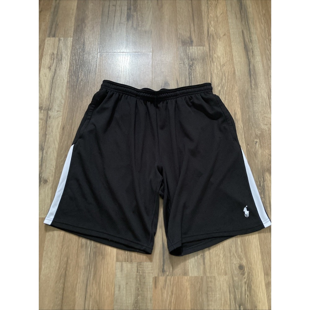Polo Ralph Lauren Shorts Mens Large Black Embroidered Pony Performance 9" Inseam